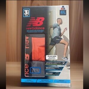 New Balance Boxer Briefs 4XL Plus Size Mens Performance Gray Blue Lightweight